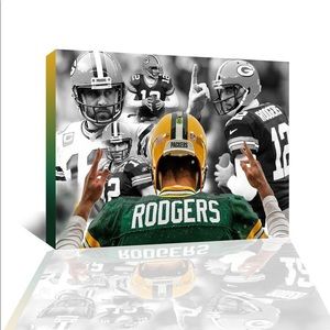 Rodgers green bay packers canvas print size 20x26